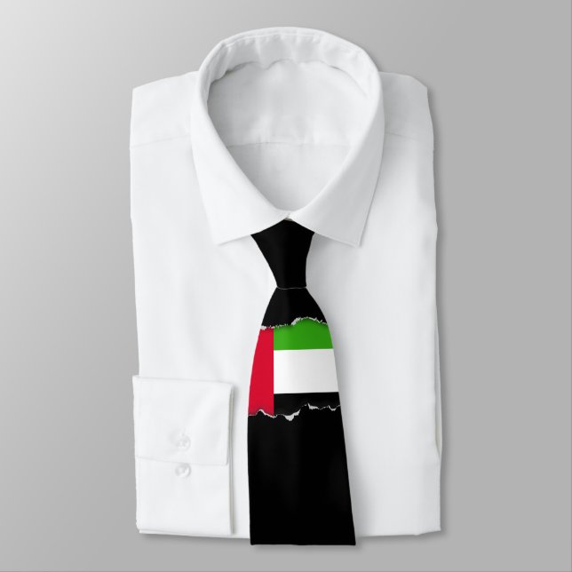 UAE United Arab Emirates Flag Tie (Tied)