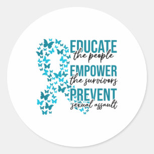 Ual Ault Awareness Month Educate Empower Prevent Classic Round Sticker