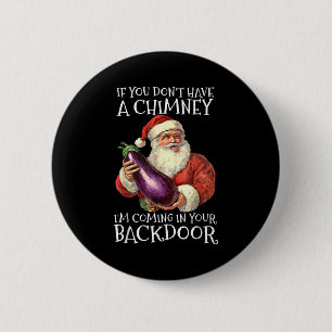 Ual Innuendo Santa Rude Christmas 2 Inch Round Button