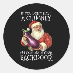 Ual Innuendo Santa Rude Christmas  Classic Round Sticker