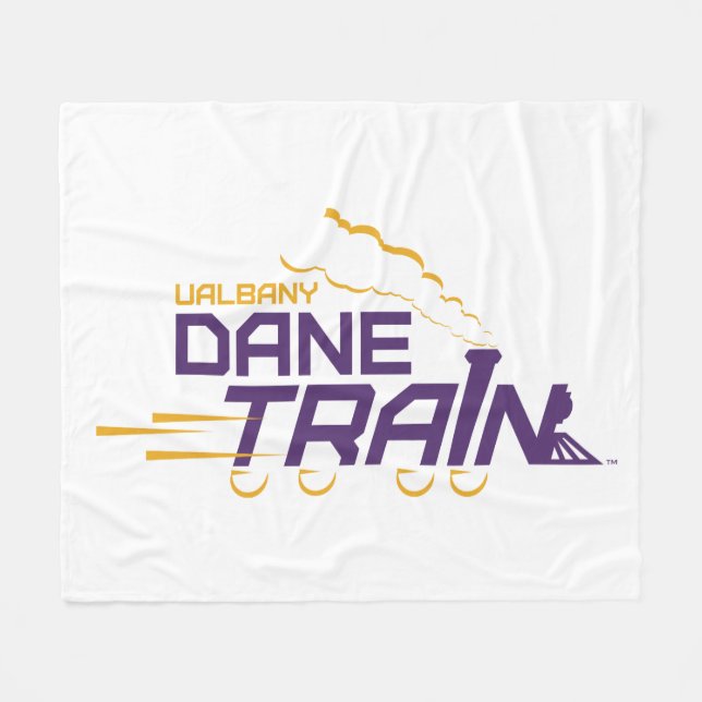 UAlbany Dane Train Logo Fleece Blanket (Front (Horizontal))
