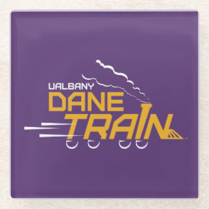 UAlbany Dane Train Logo Glass Coaster
