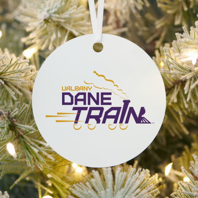 UAlbany Dane Train Logo Metal Ornament (Insitu)