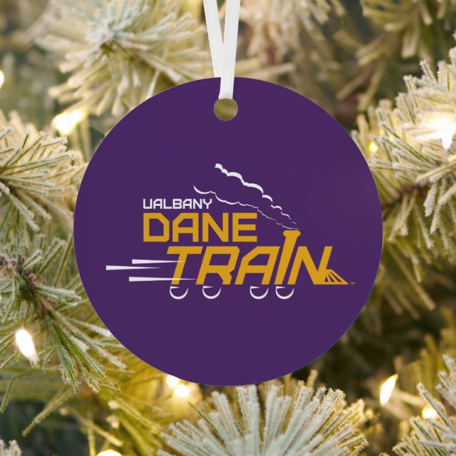 UAlbany Dane Train Logo Metal Ornament (Insitu)