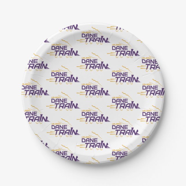 UAlbany Dane Train Logo Paper Plate (Front)