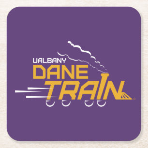 UAlbany Dane Train Logo Square Paper Coaster