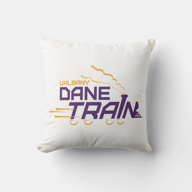 UAlbany Dane Train Logo Throw Pillow (Front)