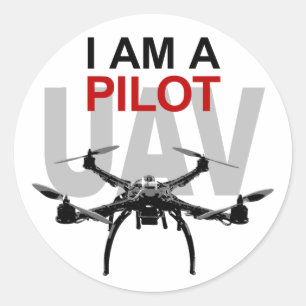 UAV Quadpilot Quadcopter Pilot Classic Round Sticker