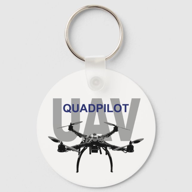 UAV Quadpilot Quadcopter Pilot Keychain (Front)
