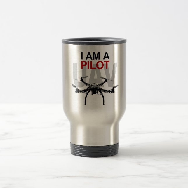UAV Quadpilot Quadcopter Pilot Travel Mug (Center)