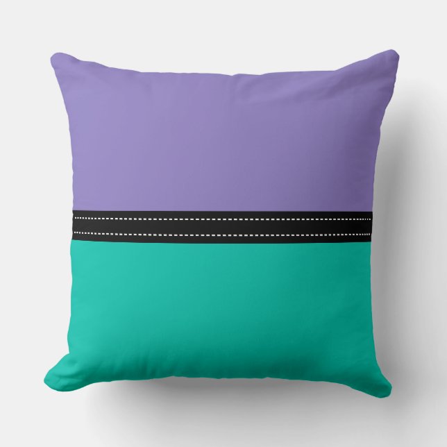 Ube & Amazonite Solid Colour Background Throw Pillow (Front)