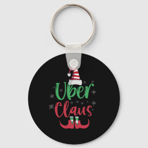 Uber Claus Funny Santa Family Matching Gift Keychain