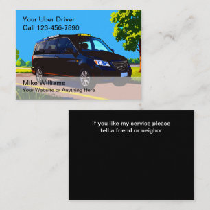Uber Driver Contact Calling Cards For Ride Hailing