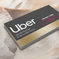 Uber Driver Modern Gold Border Referral