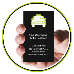 Uber Driver Simple Contact Business Cards