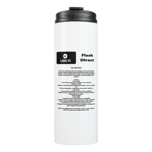 Uber Flash Direct Guidelines Thermal Tumbler (Front)
