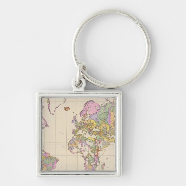 Ubersicht der Erde - Overview of the Earth Map Keychain (Front)