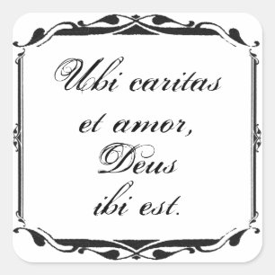 Ubi Caritas et Amor Wedding Sticker Template