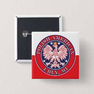 Ubly Michigan Polish 2 Inch Square Button