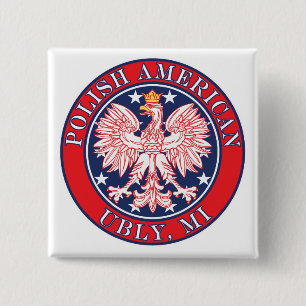 Ubly Michigan Polish 2 Inch Square Button