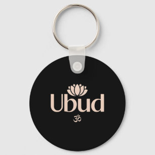 Ubud Li Aum Om Spiritual Lotus Flower Meditation Y Keychain