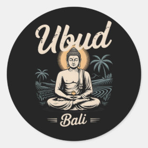 Ubud Li Buddha Spiritual Yoga Meditation Classic Round Sticker