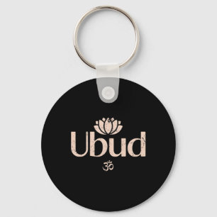 Ubud Li Om Spiritual Lotus Travel Meditation Yoga Keychain