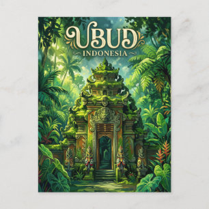Ubud Monkey Forest Indonesia Postcard