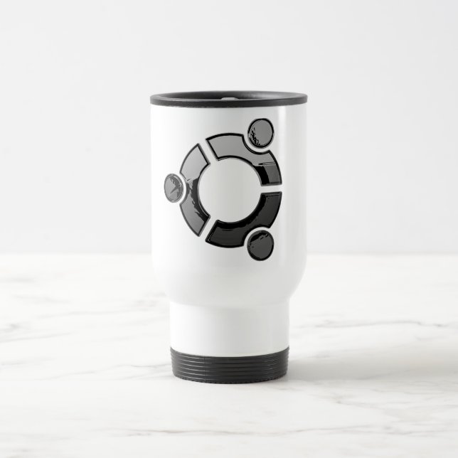 Ubuntu (chrome) travel mug (Center)