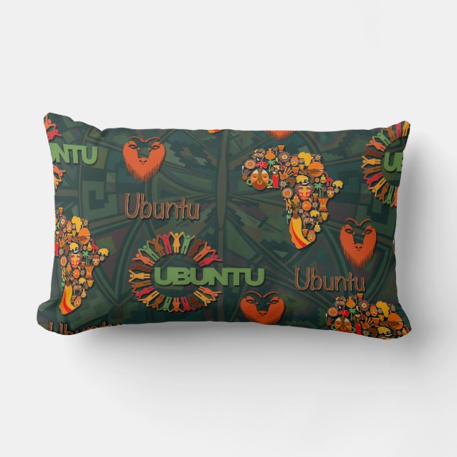 Ubuntu - I am because we are. Lumbar Pillow (Front)