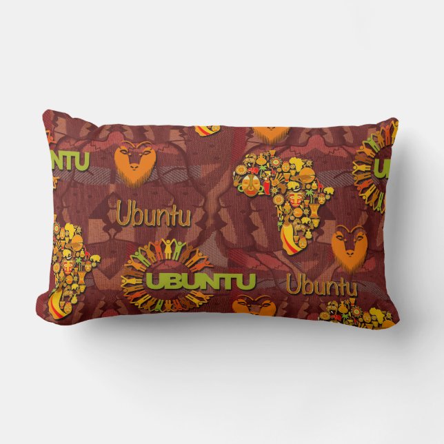 Ubuntu - I am because we are. Lumbar Pillow (Front)