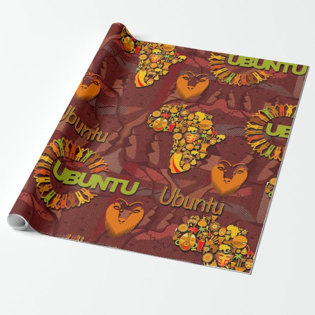 Ubuntu - I am because we are. Wrapping Paper (Unrolled)