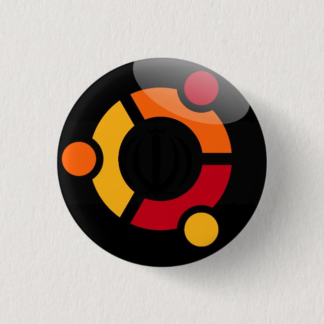 Ubuntu Linux badge 1 Inch Round Button (Front)