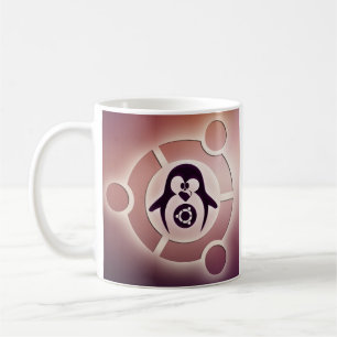 Ubuntu Linux Circle of Friends Logo w/ Tux Coffee Mug
