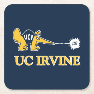 UC Irvine   UCI Anteaters Zot! Square Paper Coaster