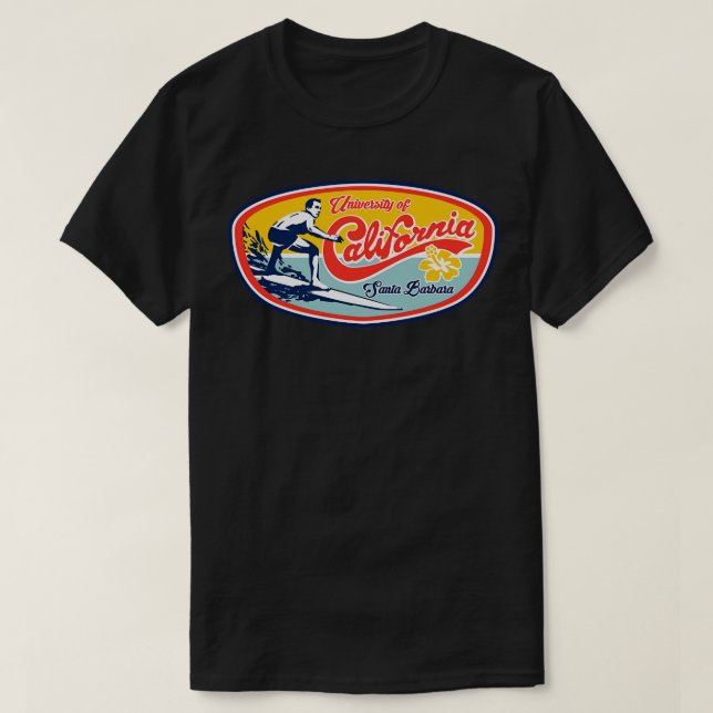 UC Santa Barbara UCSB Classic Surfer Design T-Shirt (Design Front)