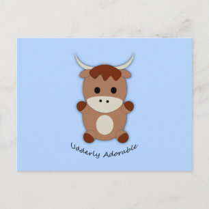Udderly Adorable Cow Postcard