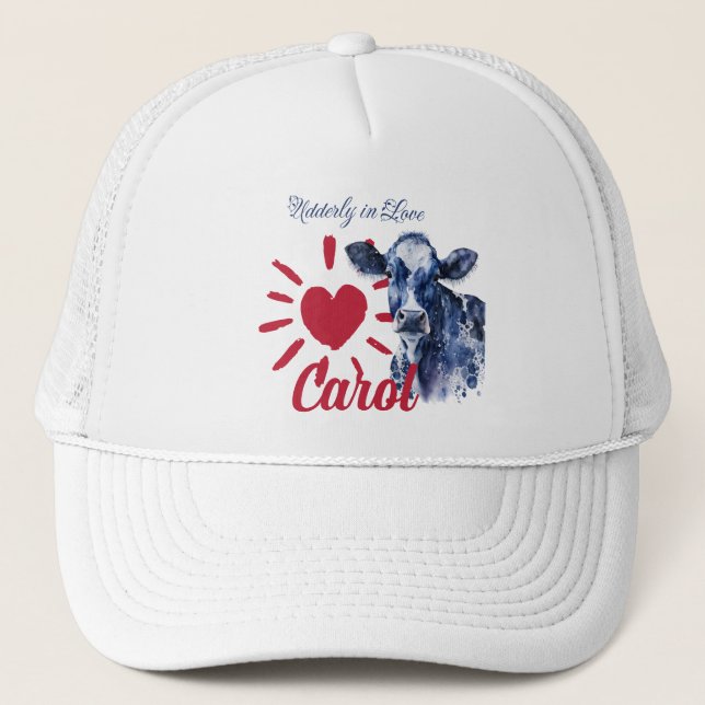 Udderly in Love Customizable Trucker Hat (Front)