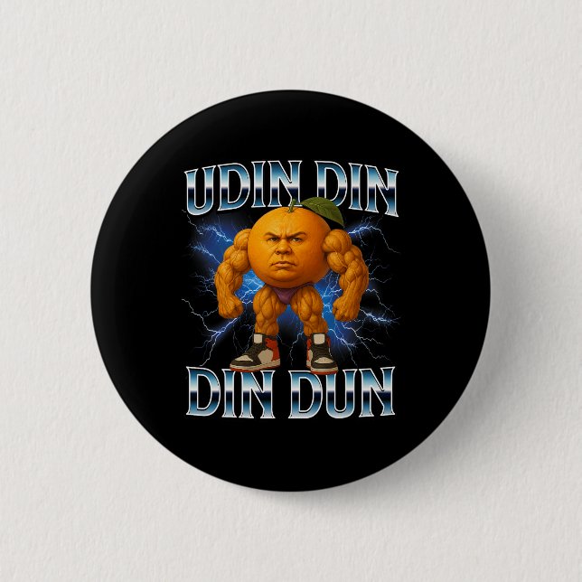 Udin Din Din Dun Funny Italian Brainrot Meme Bodyb 2 Inch Round Button (Front)