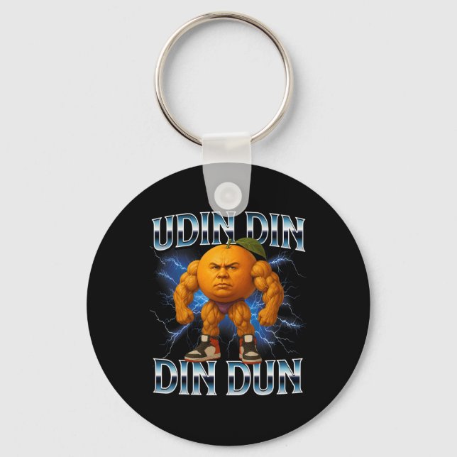 Udin Din Din Dun Funny Italian Brainrot Meme Bodyb Keychain (Front)