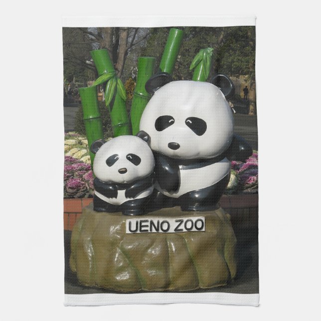 Ueno Zoo Panda Sign Kitchen Towel (Vertical)