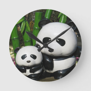 Ueno Zoo Panda Sign Round Clock