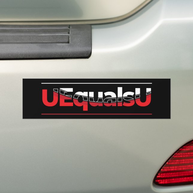 UEqualsU HIV Undetectable Typography Art Bumper Sticker (On Car)