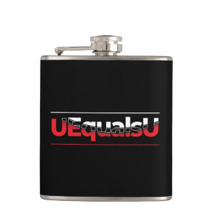 UEqualsU HIV Undetectable Typography Art Hip Flask