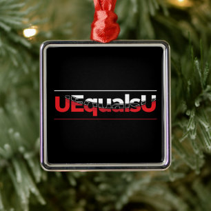 UEqualsU HIV Undetectable Typography Art Metal Ornament