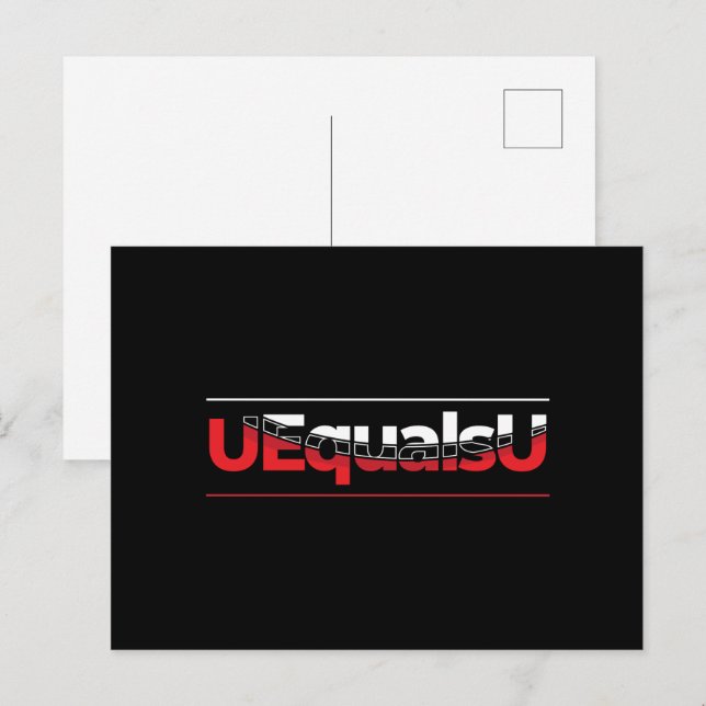 UEqualsU HIV Undetectable Typography Art Postcard (Front/Back)