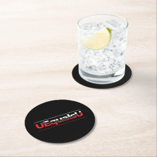 UEqualsU HIV Undetectable Typography Art Round Paper Coaster