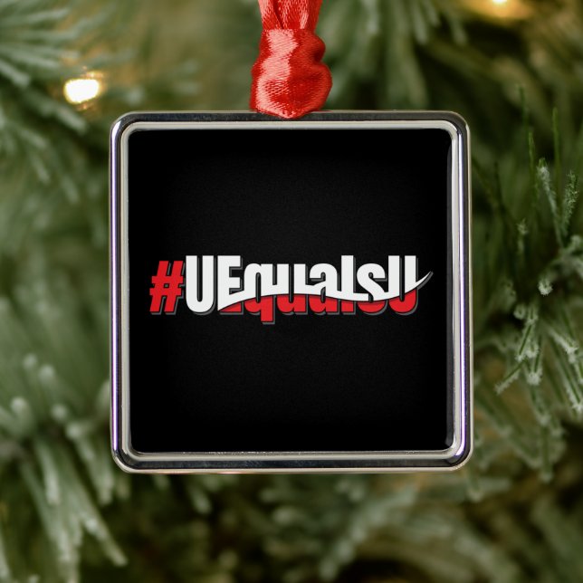 UEqualsU HIV Undetectable Untransmittable Art Metal Ornament (Tree)