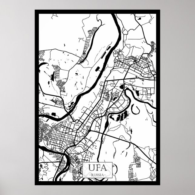 Ufa Russia City Map Poster (Front)