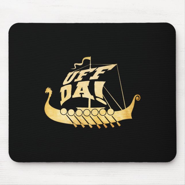 Uff Da! Ancient Viking Ship - Funny Midwest Boatin Mouse Pad (Front)